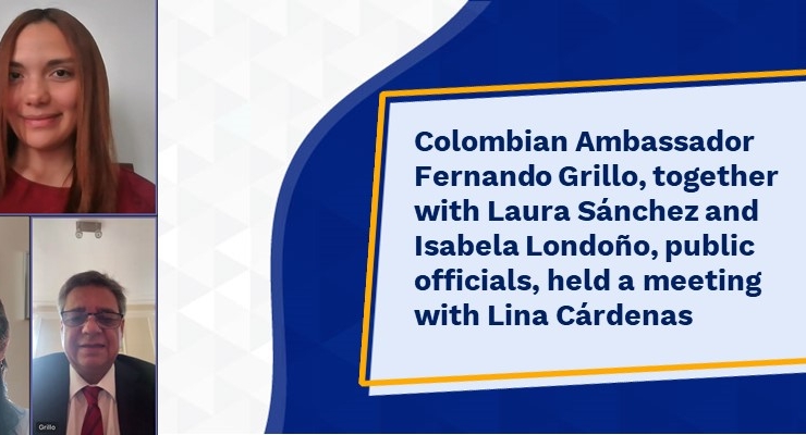 Embajador de Colombia Fernando Grillo sostuvo reunión con Lina Cárdenas, estudiante colombiana quien está cursando un Maester en el programa Flood Risk Managment