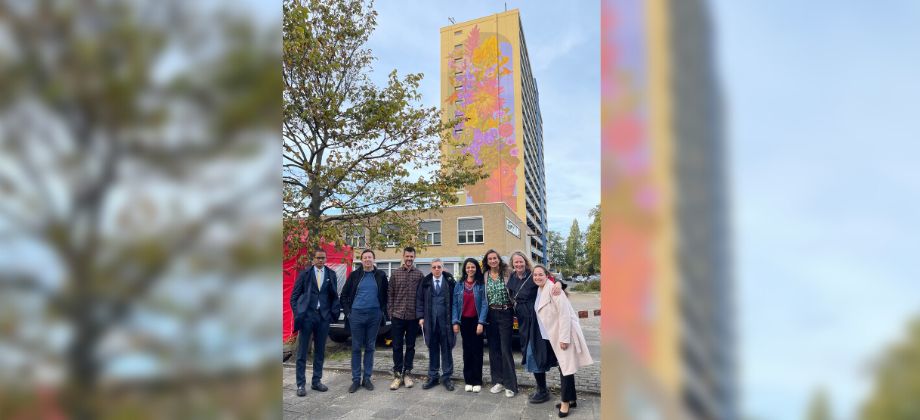 Inauguración del mural en La Haya, Países Bajos