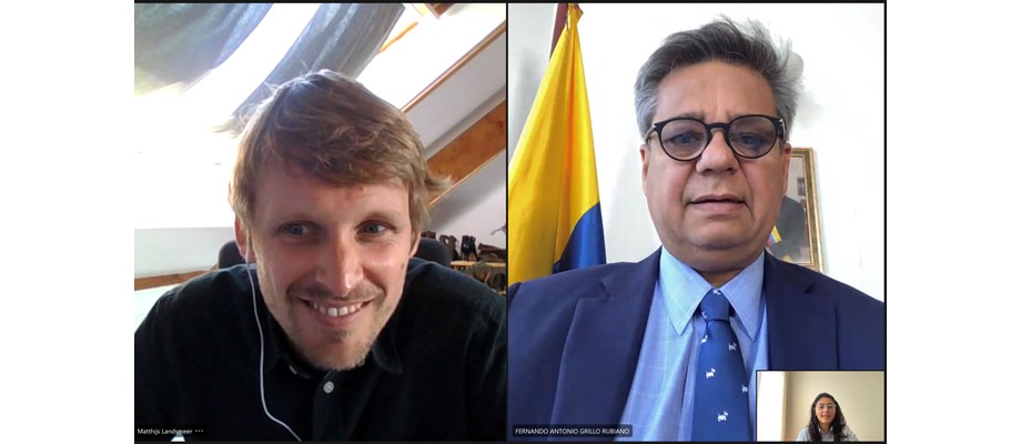 Embajador de Colombia en Países Bajos, Fernando Grillo, dialogó con Matthijs Landsmeer para continuar fortaleciendo los lazos estratégicos 