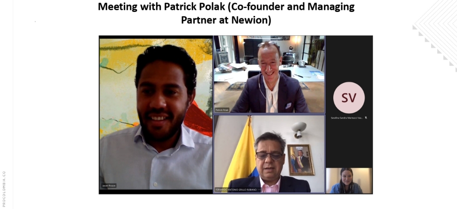 Embajador de Colombia en Países Bajos realizó una videollamada con Patrick Polak, Co-fundador y Socio Director de Newion