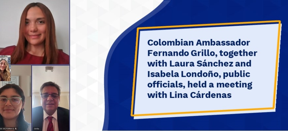 Embajador de Colombia Fernando Grillo sostuvo reunión con Lina Cárdenas, estudiante colombiana quien está cursando un Maester en el programa Flood Risk Managment