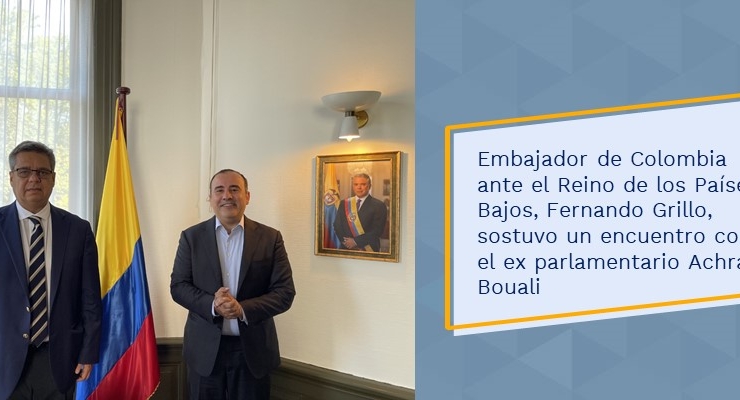 Ambassador of Colombia to the Kingdom of the Netherlands, Fernando Grillo held a meeting at the Embassy of Colombia with the former parliamentarian of the D66 party 