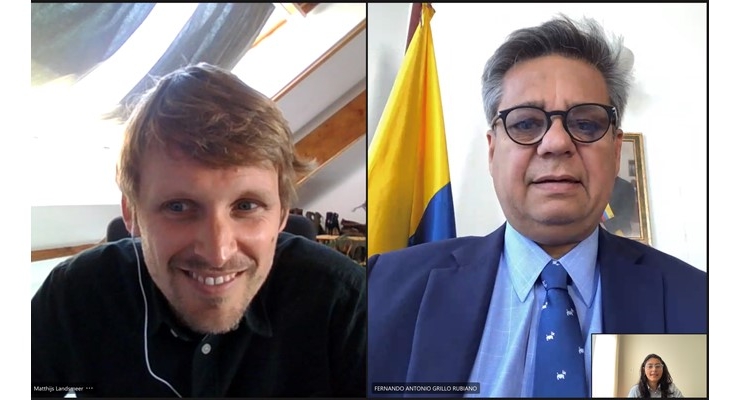 Embajador de Colombia en Países Bajos, Fernando Grillo, dialogó con Matthijs Landsmeer para continuar fortaleciendo los lazos estratégicos 